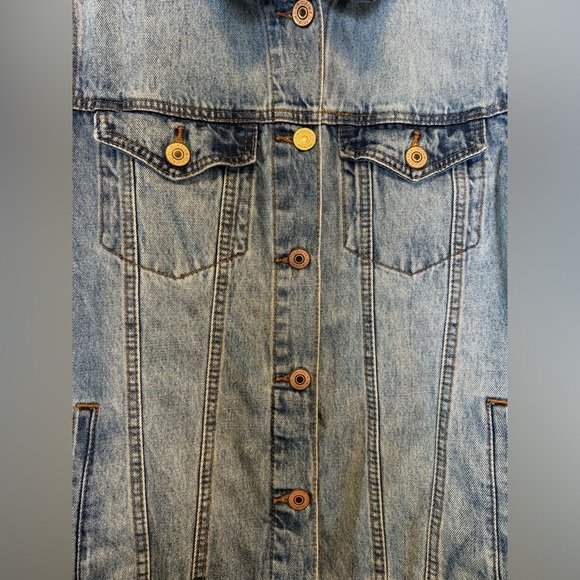 Forever 21 Jean Jacket Faux Fur Boys Large - Picture 14 of 14
